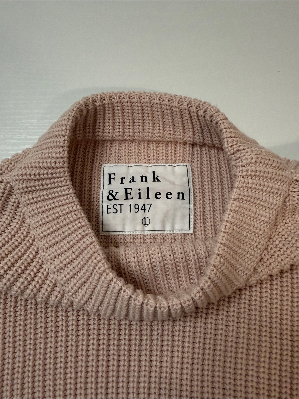 Frank & Eileen Montecito Sweater Classic Pullover - Blush Pink Neutral Cotton - Picture 8 of 13